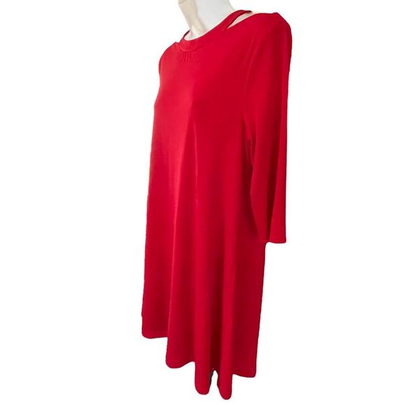 C Est. 1946 red flowy cold shoulder dress woman’s size Large - Picture 2 of 11